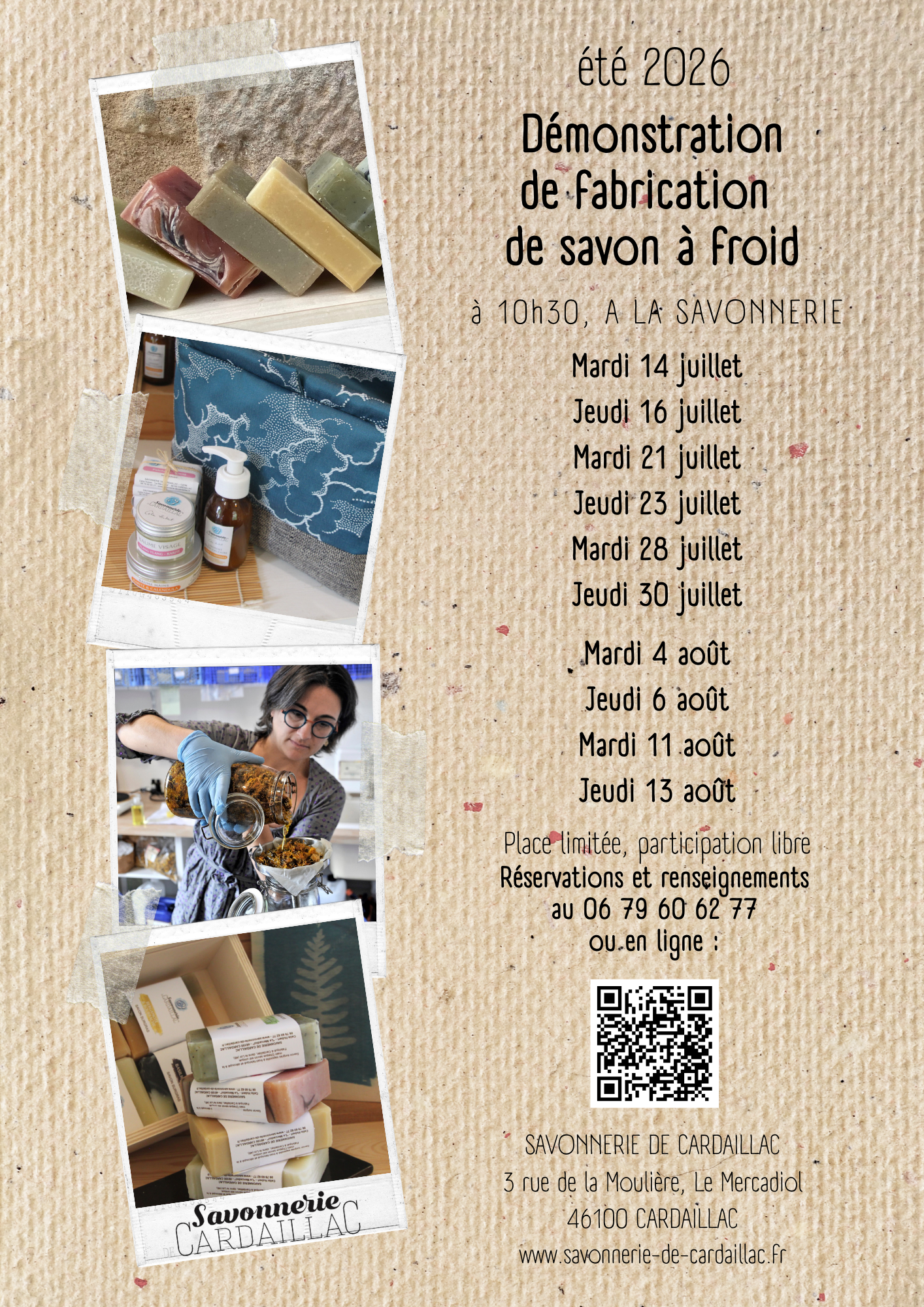 Démonstration de fabrication de savon saponifié à froid